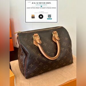 Authentic Louis Vuitton Speedy 25 Monogram Made in France SP0023